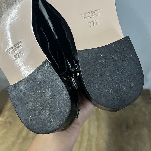 Vero Cuoio Daisy Lace Up Patent Leather Shoes 7 1/2 Womens 37 1/2 flats oxfords - Picture 8 of 10